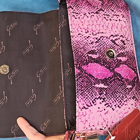 Vintage 1990s Gattinoni made in italy purse, beaded, fake snake skin - Picture 8 of 14